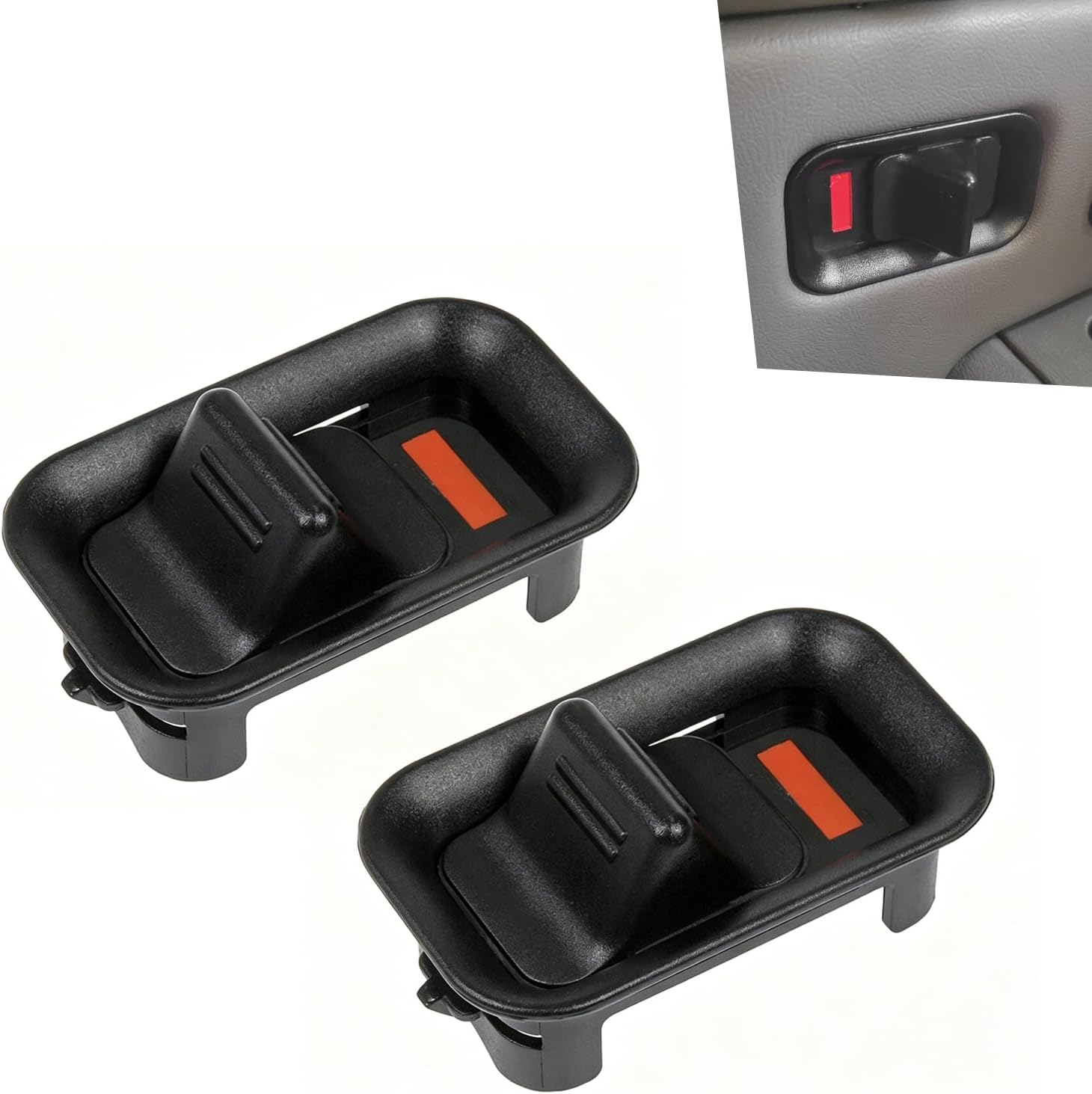 2PCS Front Rear Door Lock Lever Knob, 15172121 75397, Flip Slide Button Knob Lever Door Lock Switch, Compatible with Chevy Cadillac GMC Avalanche Silverado Suburban Tahoe Escalade Sierra1999-2006