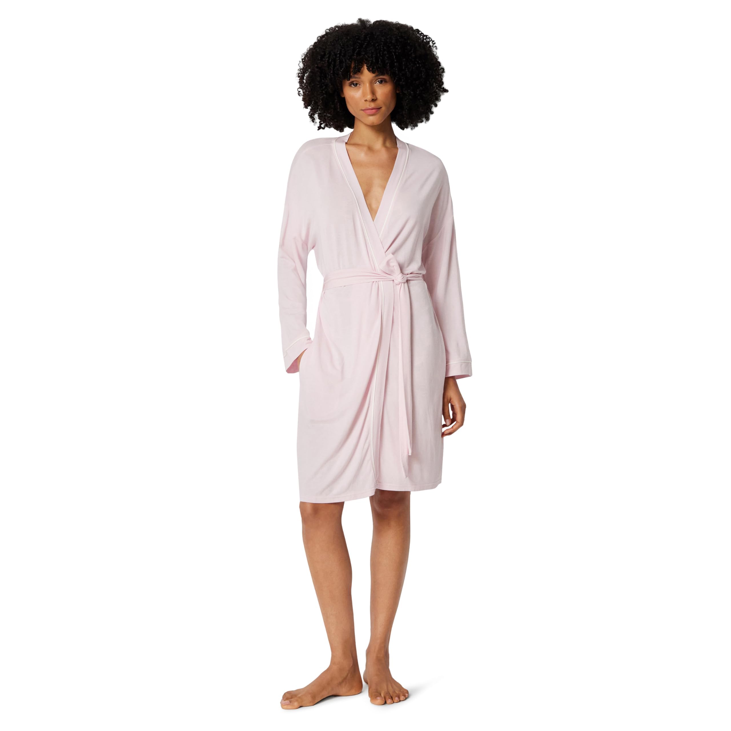 Amazon Essentials Damen Langärmeliger Bademantel aus Modal-Mischgewebe