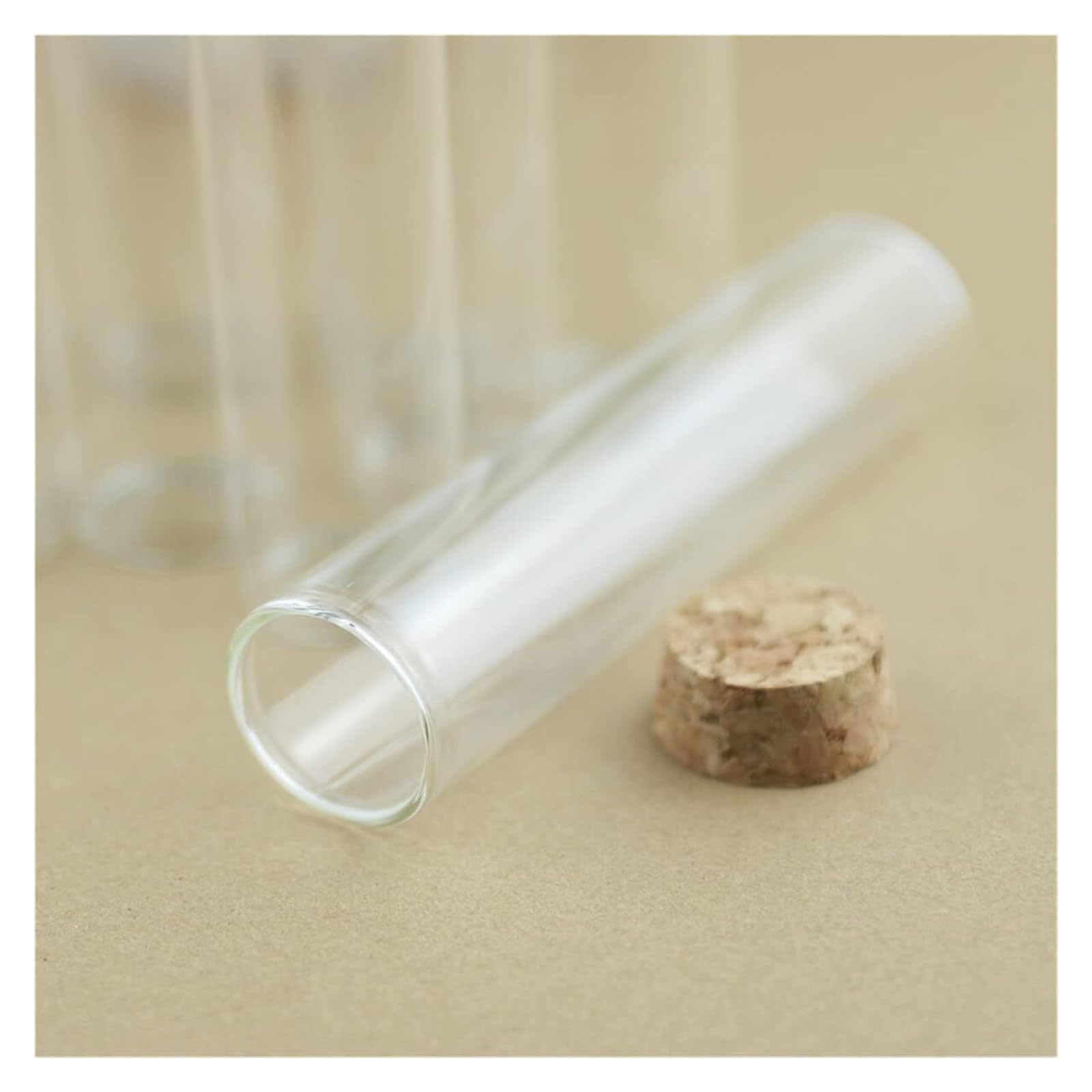 Tubos de ensayo de Vidrio Transparente, Paquete de 24 Viales Botella Vidrio 30x120 mm y 60 ml con tapón Corcho