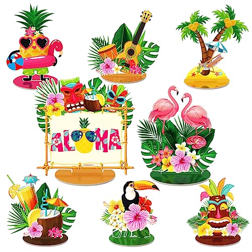 Centres de table hawaïens Luau Tiki en carton pour déco de fête et table anniversaire tropical