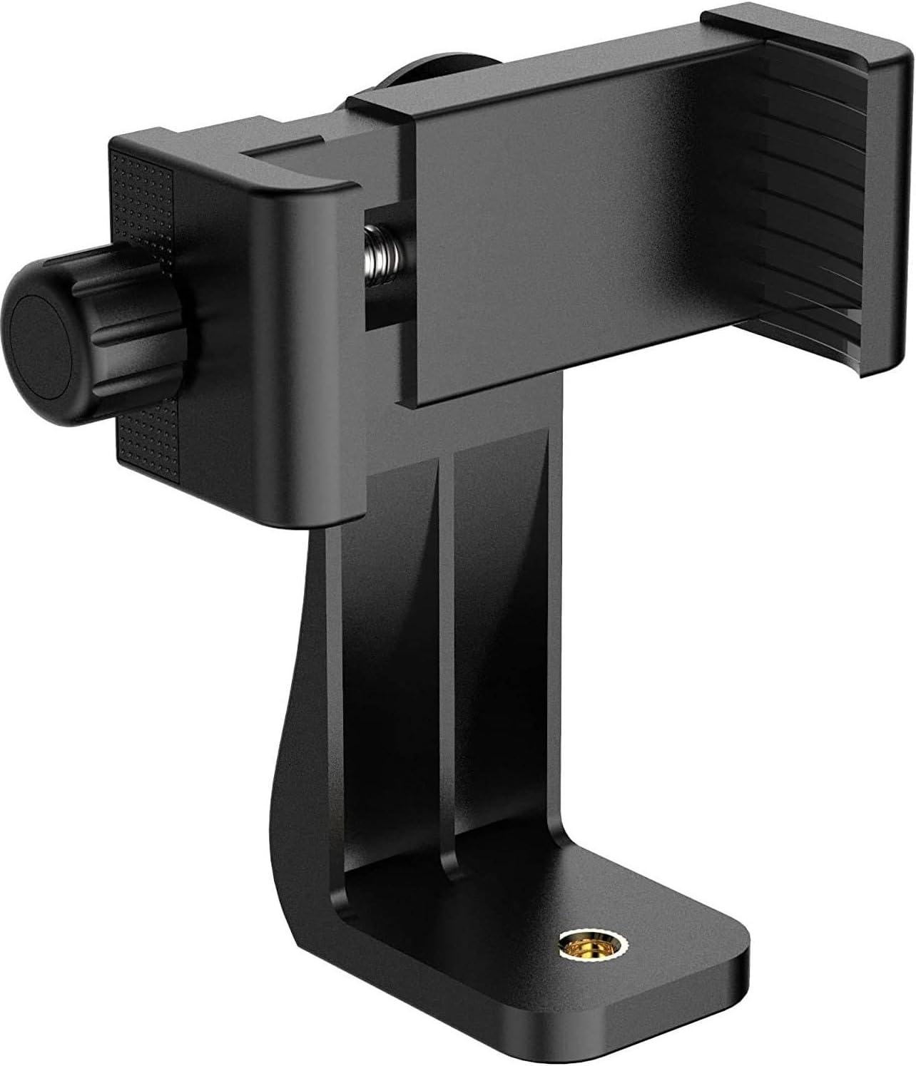 INEFABLE Tripod Mount Adapter 360-Degree Cell Phone Holder with Adjustable Clamp Phone for Smartphones & All Types of Tripods with 1/4 Screw - Black - Pack of 1