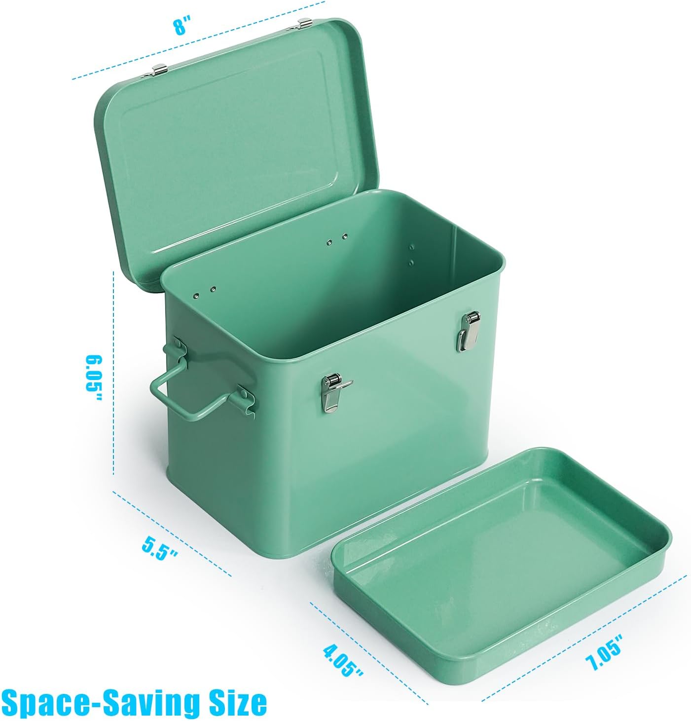 Luwint Seed Storage Organizer, Metal Saving Box Container with Removable Tray, Small Storage Box with Lid for Seeds, Keepsakes, Mini Tools