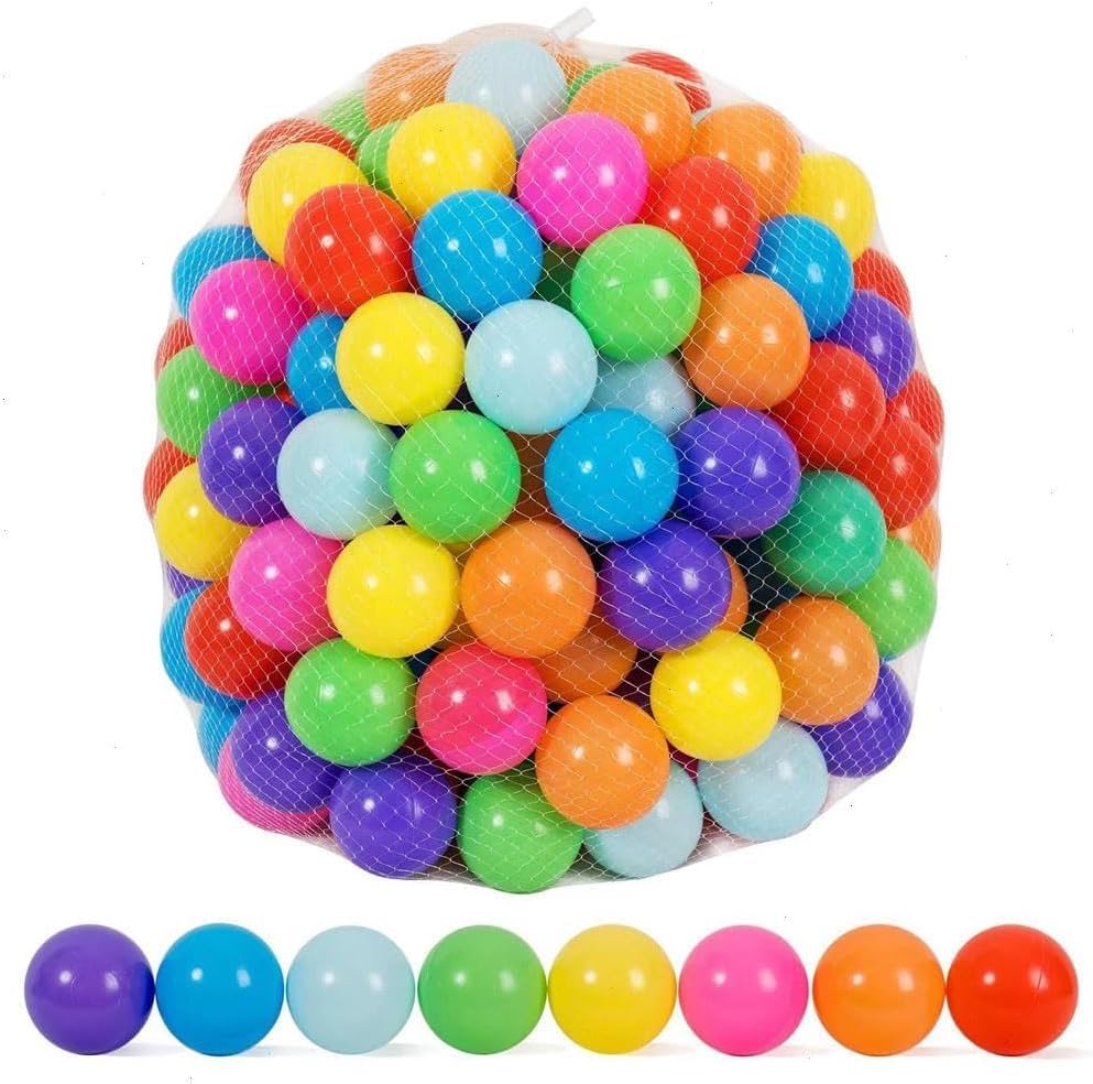 Balles De Piscine à Balles – Lot De 50 Balles En PE Diamètre 7 Cm – Couleurs Vives – Sac De Rangement Inclus – Pour Enfants De 12 Mois à 5 Ans