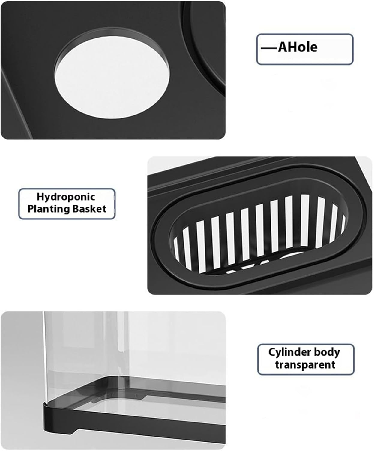 Small Led Aquarium Set, Fish Tank Kit with Tank, Desktop Aquarium with Lid, Plant Culture Dish Fish Scoop Fishes Food Water Plants, Enhancing Visual Appeal of Your Desktop Den