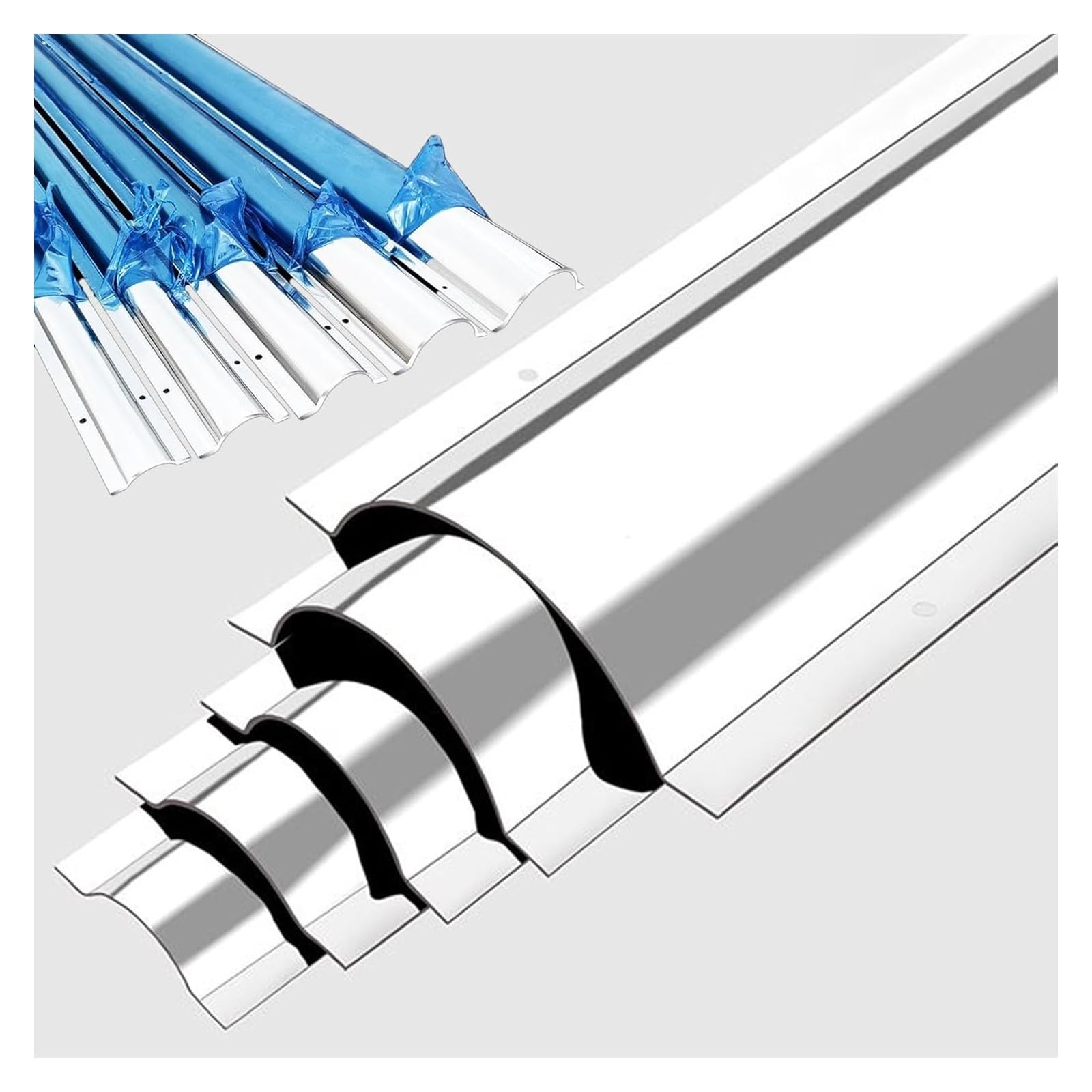 Copertura per cavi da pavimento, protezione per cavi da pavimento, kit di canalina per cavi in acciaio inox, ampia gestione dei cavi da 3,5 cm, striscia correttore a basso profilo (larghezza interna