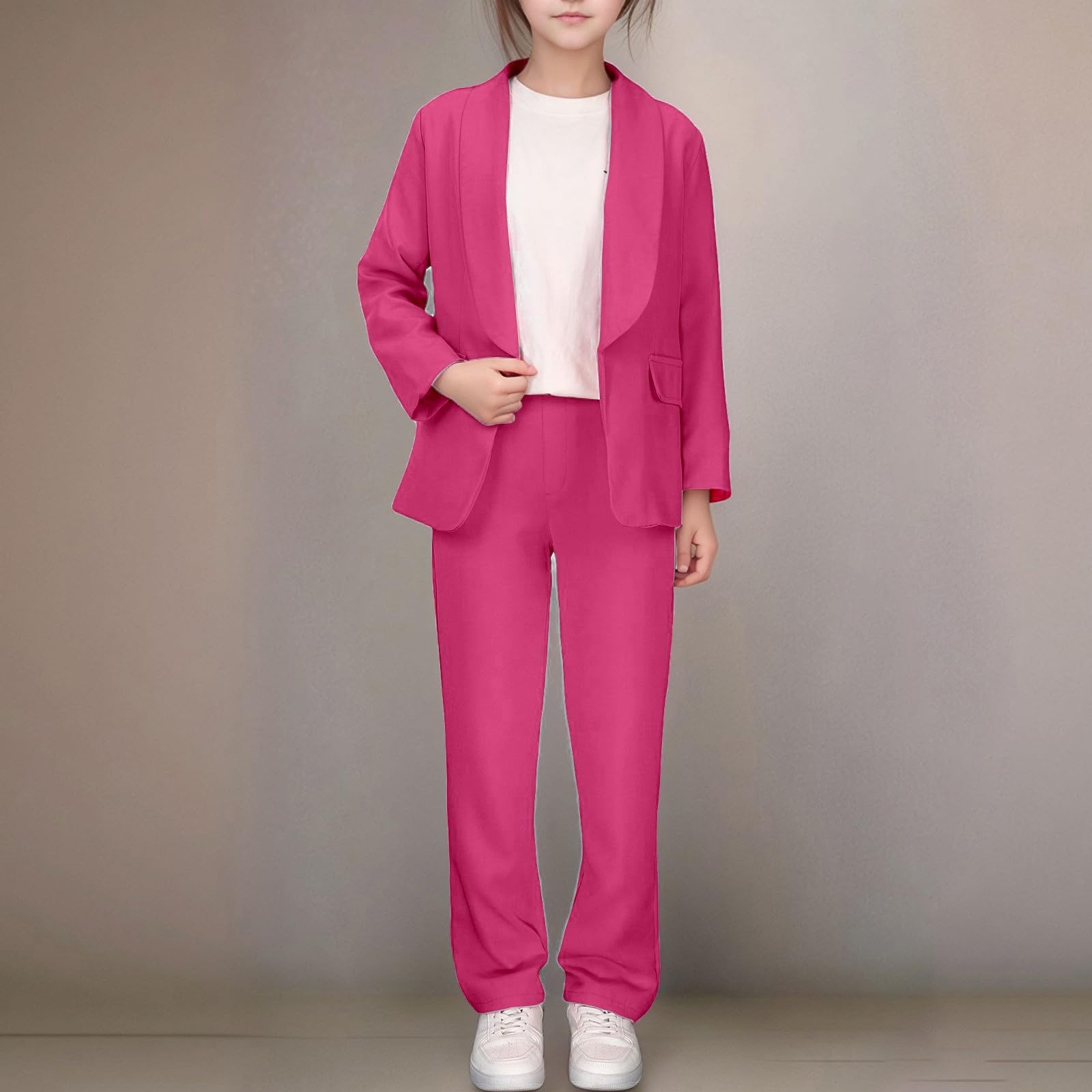 Generisch Elegante conjunto de chaqueta para niñas adolescentes con manga larga cintura elástica para escuela ocio