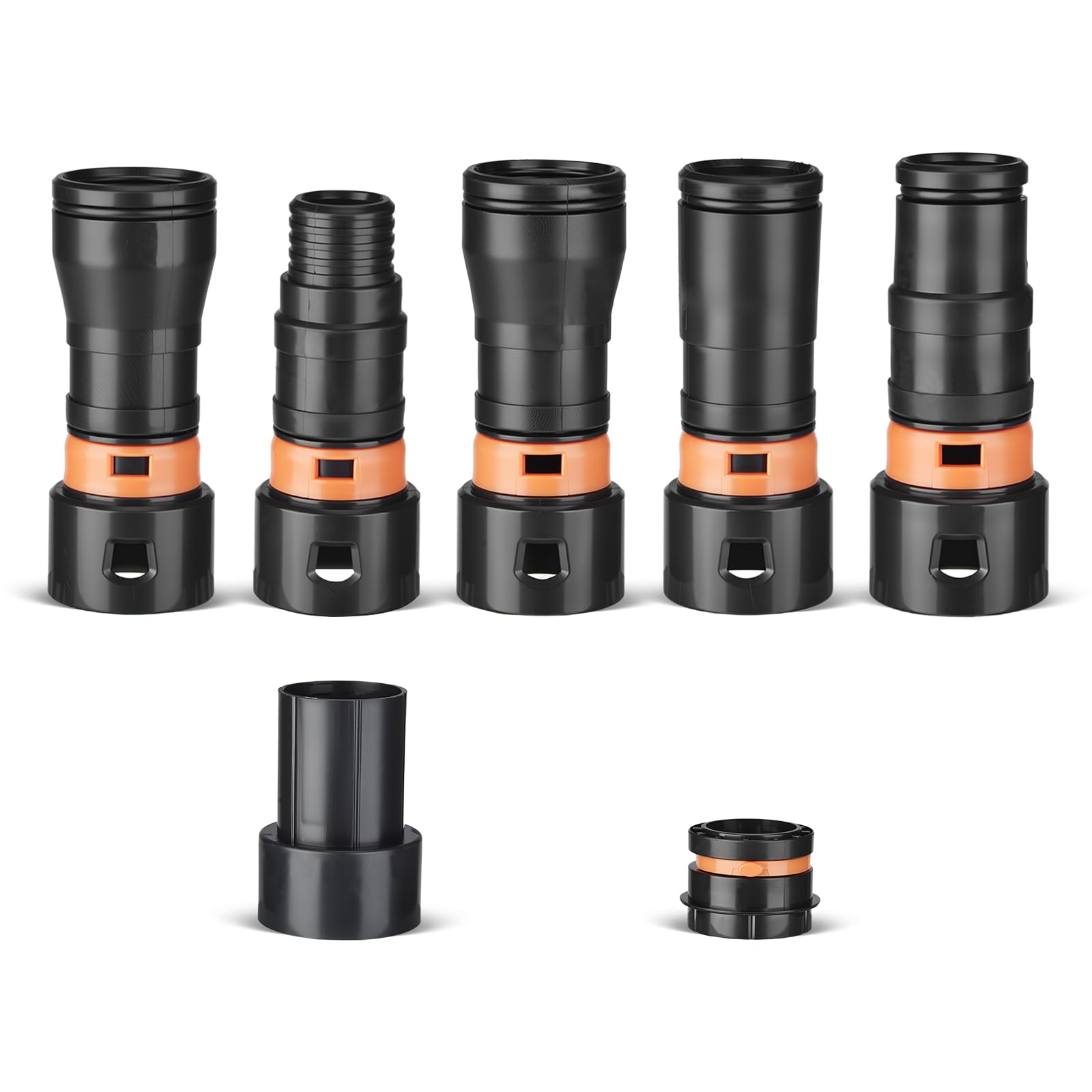 Kit de adaptador universal de 7 piezas para herramientas de carpintería, conectores de plástico ABS de alta resistencia compatibles con aspiradora de tienda y más