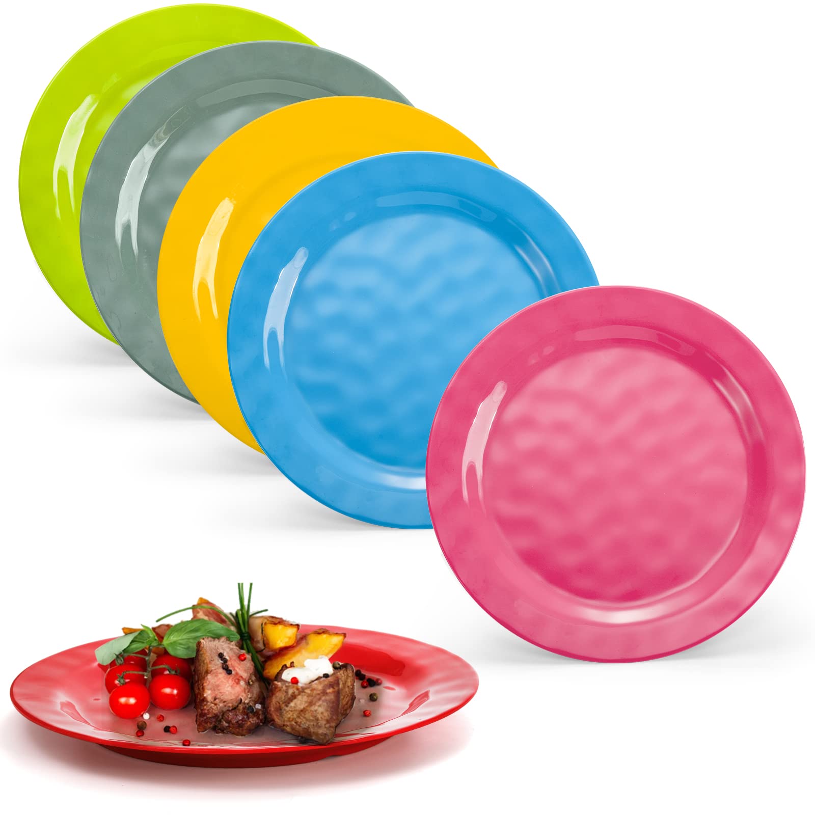 Dicunoy Pack Melamine Dinner Plates 11 Inch Unbreakable Plastic