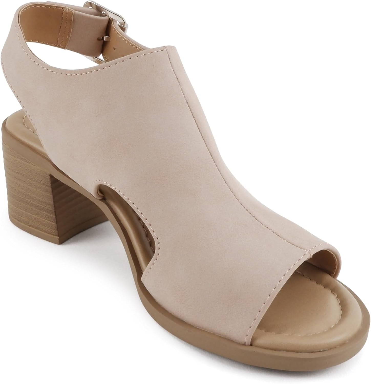 Soda Lovely ~ Women Peep Toe Slingback Low Heel Sandal | Party Sandals image 4