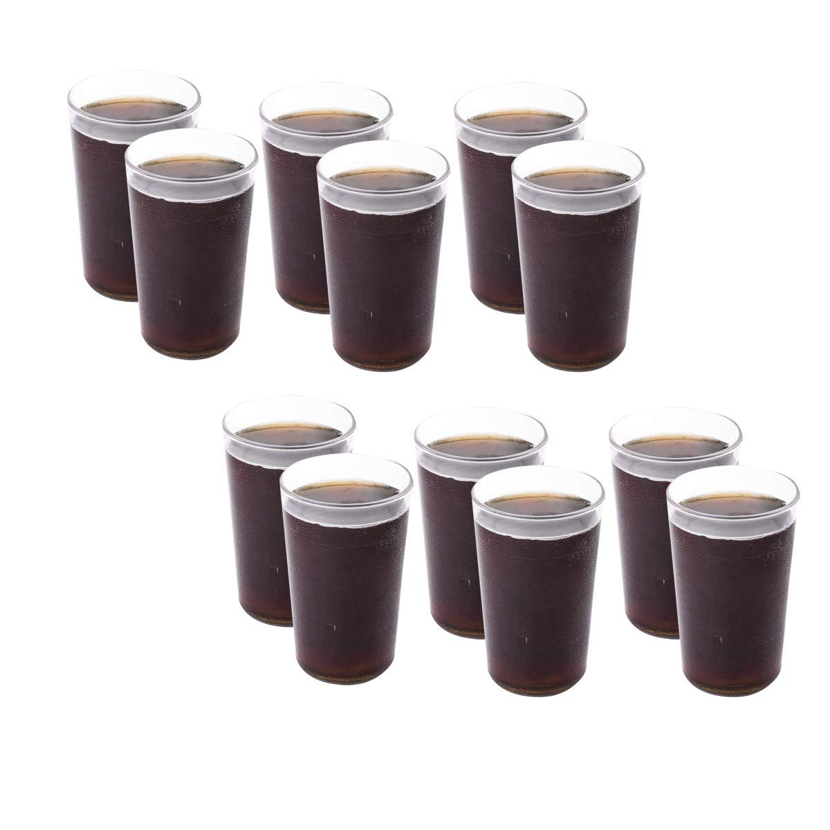 Juego de 12 vasos regulares de policarbonato para agua, zumo para mesa de comedor, hogar, cocina, fiesta, restaurante, 200 ml, transparente