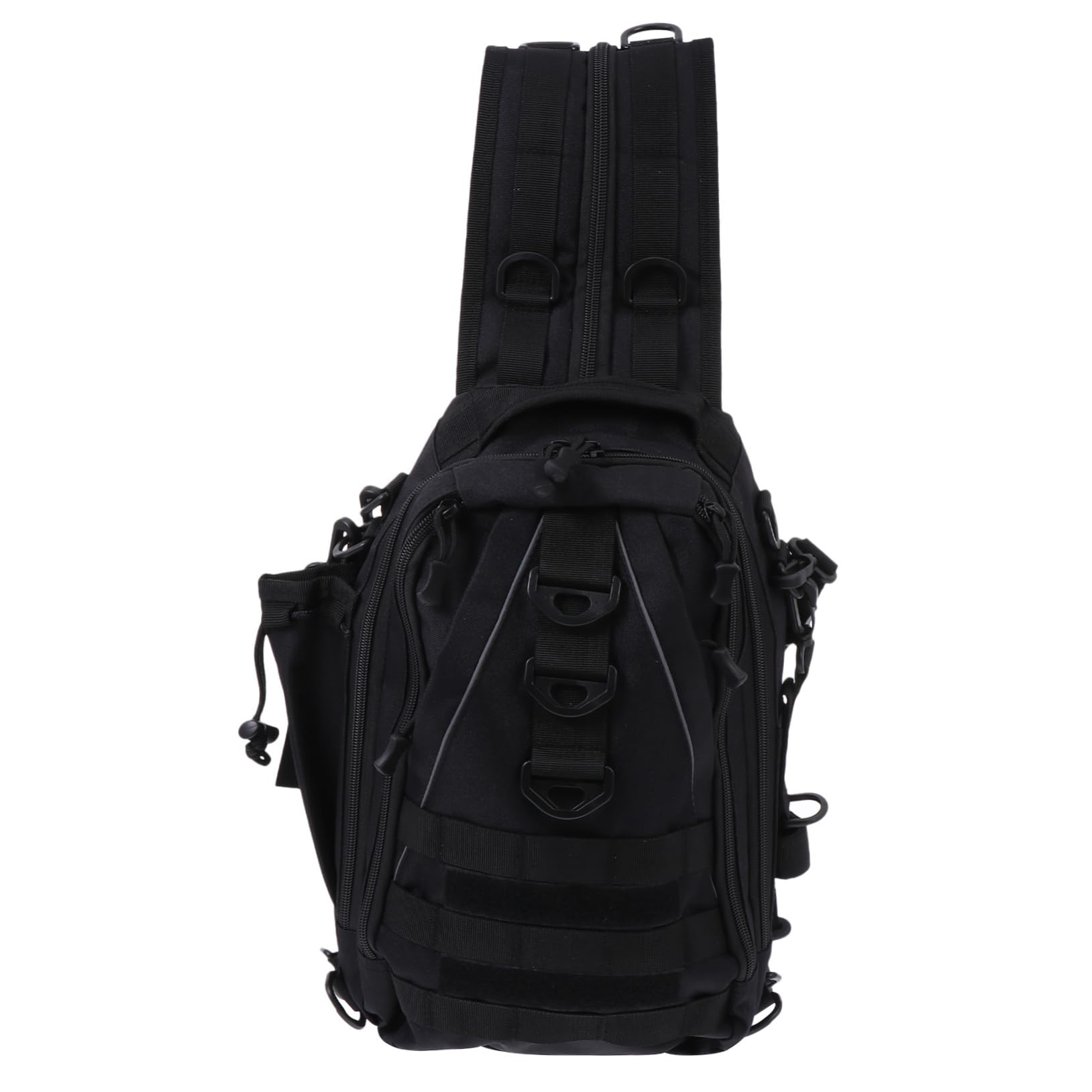 Happyyami Outdoor Rucksack aus Oxford Gewebe mit Viel Stauraum und Praktischen Taschen für Sport und Fahrradtouren in Schwarz