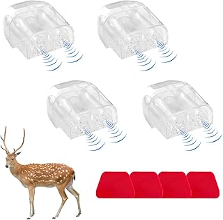 4PCS Deer Whistles for Car, Wind Activated Ultrasonic Vehicle Deer Horn Sensor Avoids Collision, Dual Construction Animal Warning Devices for SUVs Trucks Motorcycles (White)