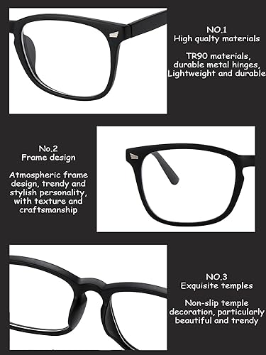 Miniatura 5 de Gafas sin receta para hombres y mujeres, lentes transparentes cuadradas