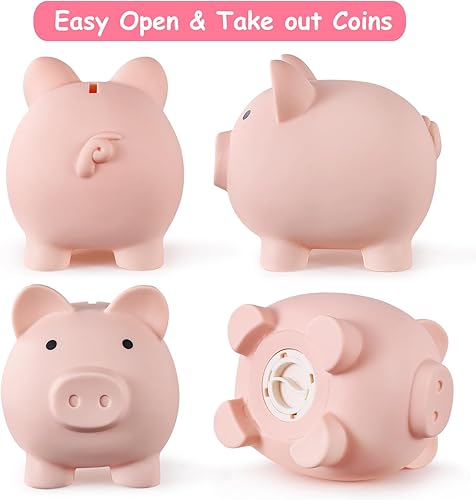 Miniatura 4 de Alcancía, Banco de Dinero de Plástico Irrompible, Alcancía para Niñas y Niños, Alcancías de Tamaño Mediano, Regalos Prácticos para Cumpleaños,