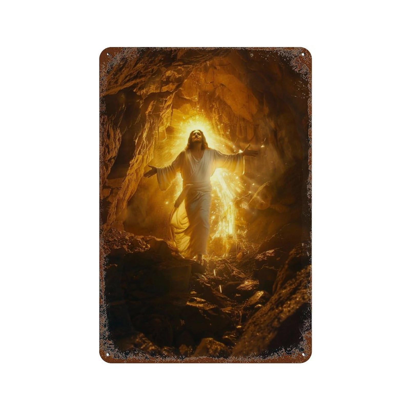 YHGERTKU The Light of Resurrection 01 Wall Art Retro Iron Vintage Metal Tin Sign Poster Modern Decor for Living Rooms Gift 30x20cm
