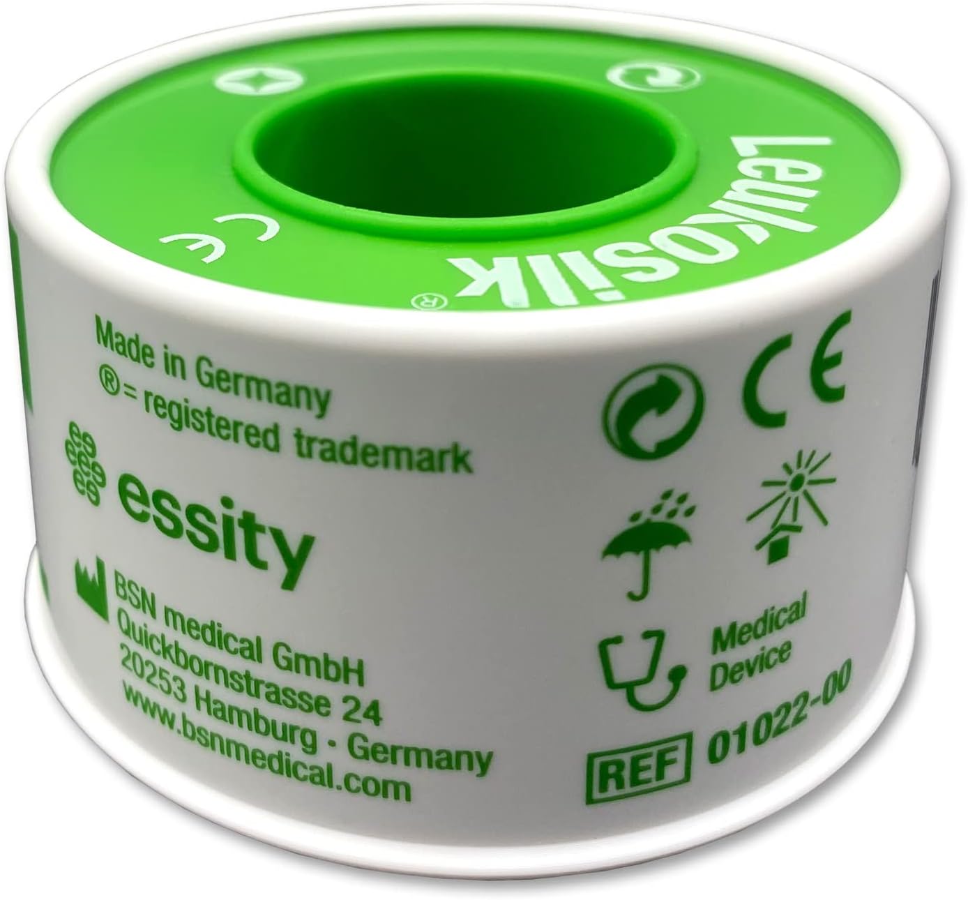 Leukosilk Plaster Fixing Plaster 5 Rolls 2.5 cm x 5 m - Roll Plasters for First Aid & Medical Applications - Versatile, Skin-Friendly, Hypoallergenic