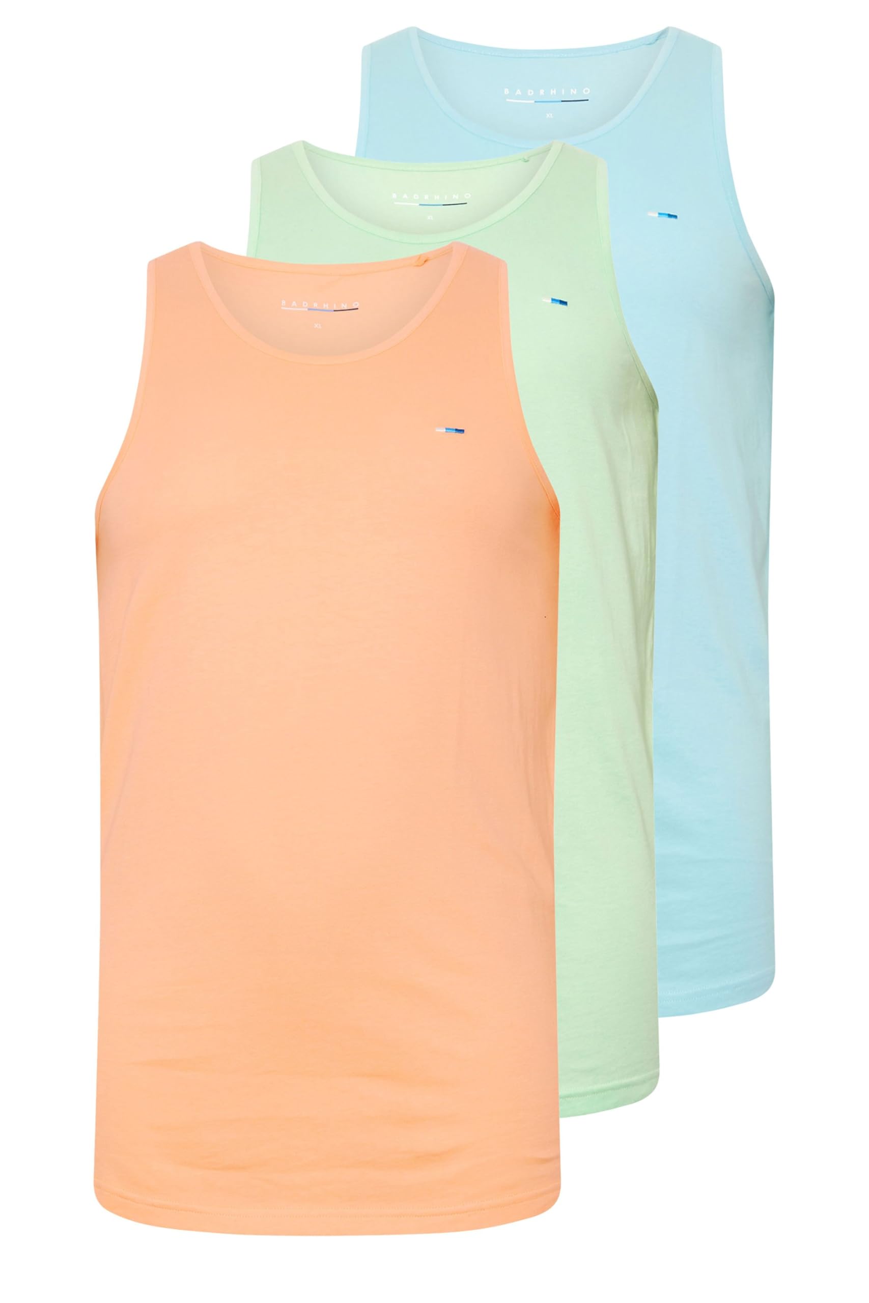Badrhino 3 Pack Vest Tops - White