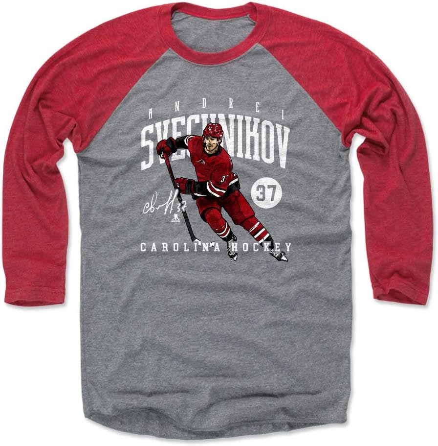 500 LEVEL Andrei Svechnikov Shirt - Carolina Hockey Raglan Tee - Andrei Svechnikov Game