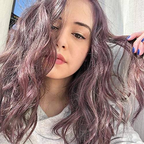 Stamped Glorious Wavy Short Wig Middle Part Shoulder Length Short Wavy Bob Wigs for Women Synthetic Natural Looking Heat Resistant Fiber Hair (Gray Pink)