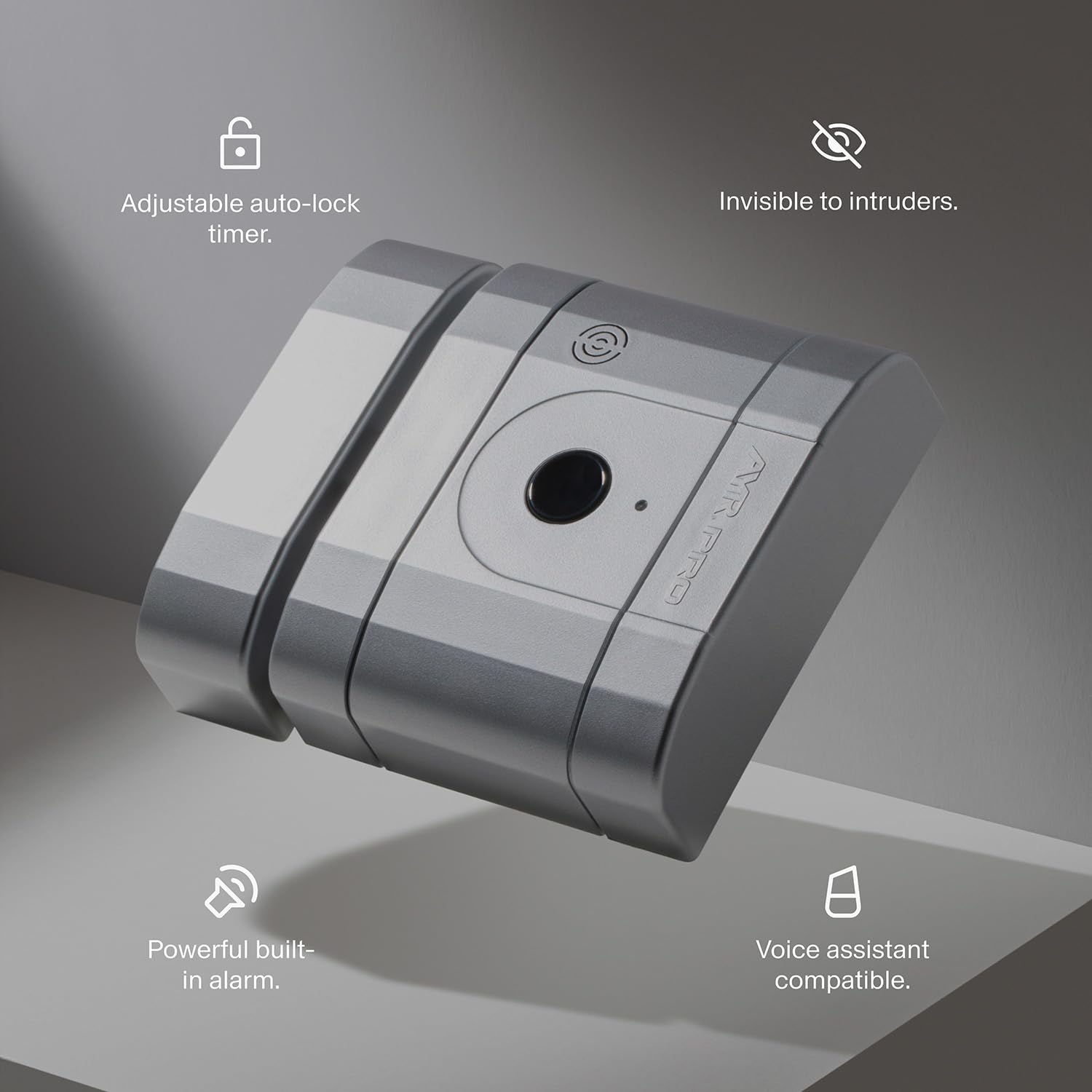 AYR Lock pro - Cerradura Inteligente Invisible de Alta Seguridad con Alarma, Control por APP Integra y Bluetooth, Antibumping y Antiganzúa, No Incluye Mandos. [Cromo mate]