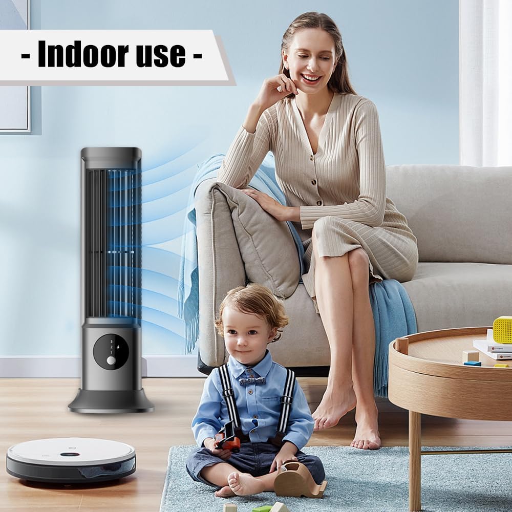 Cooling Ace Portable Air Conditioner, 2026 New Tower Fan with 3 Speeds Lmwing Cooling Ace Usb Charging Airconditioner Windowless for Bedroom Office Home (1)