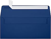 Vista 18 de LUXPaper Sobres comerciales #10 Despegar y prensar 4 1/8 pulgadas x 9 1/2 pulgadas Lino blanco Texto de 80 libras 50