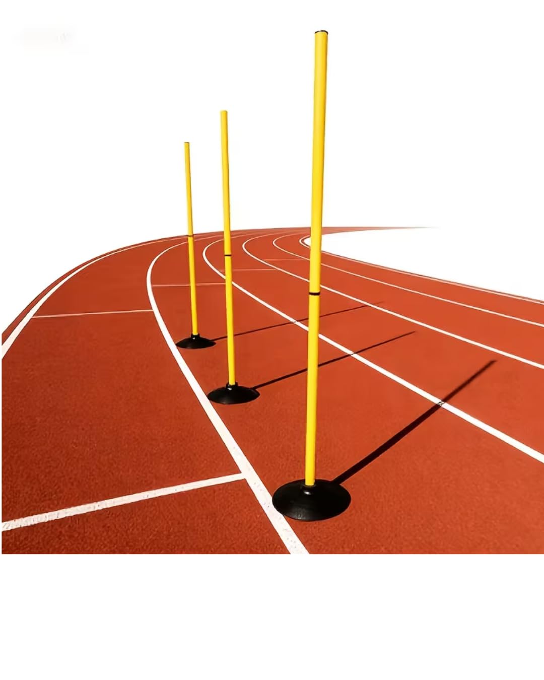 Agility Poles Set Detachable (Pack of 3 Poles with 3 Rubber Base with Bag) Sports Trainning Speed Pole Slalom Poles with Rubber Base Sport Traning Equipment for Professional Training-image-42