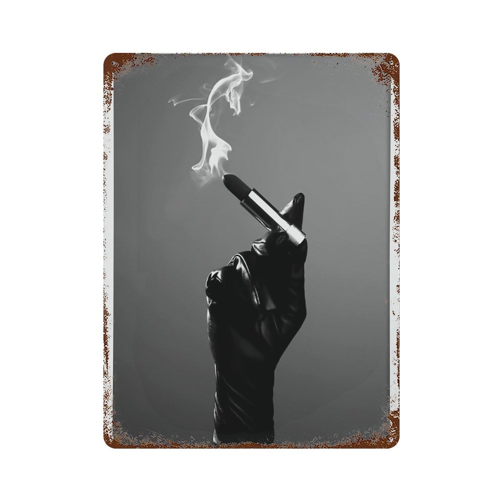 xiaoxiaoshen Feminist Woman Smoking Lipstick, Black And White Wall Decor Art Metal Tin Poster Modern Home Decor Art Home Bar Shop Decorations Vintage Sign 40x30cm