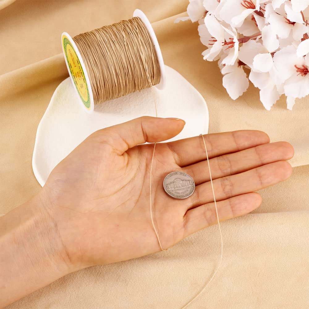 Craftdady 150yards 0.5mm Nylon Cord Braided Beading Thread Chinese Knotting Macrame Rope Cord String for DIY Bracelet Necklace Jewelry Making BurlyWood - Image 2
