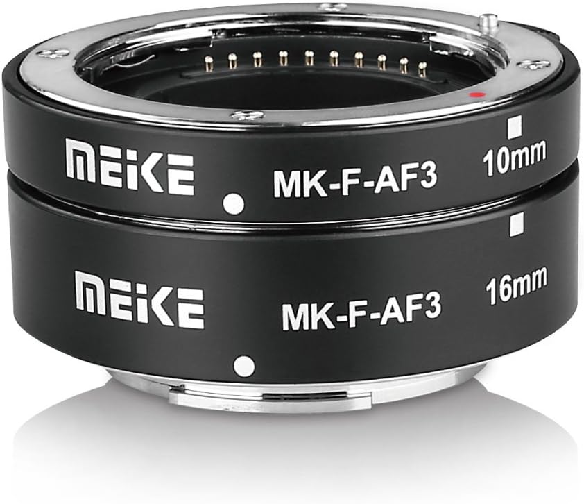MEIKE MK-F-AF3 Auto Fucus Macro Extension Tube for Compatible with All Fujifilm Mirrorless Camera(10mm 16mm only or conbination) X-T1 X-T2 X-Pro1 X-Pro2 X-T10 X-A1 X-E1 X-E2 X-E3 X-T20 X-T3 X-T30 etc