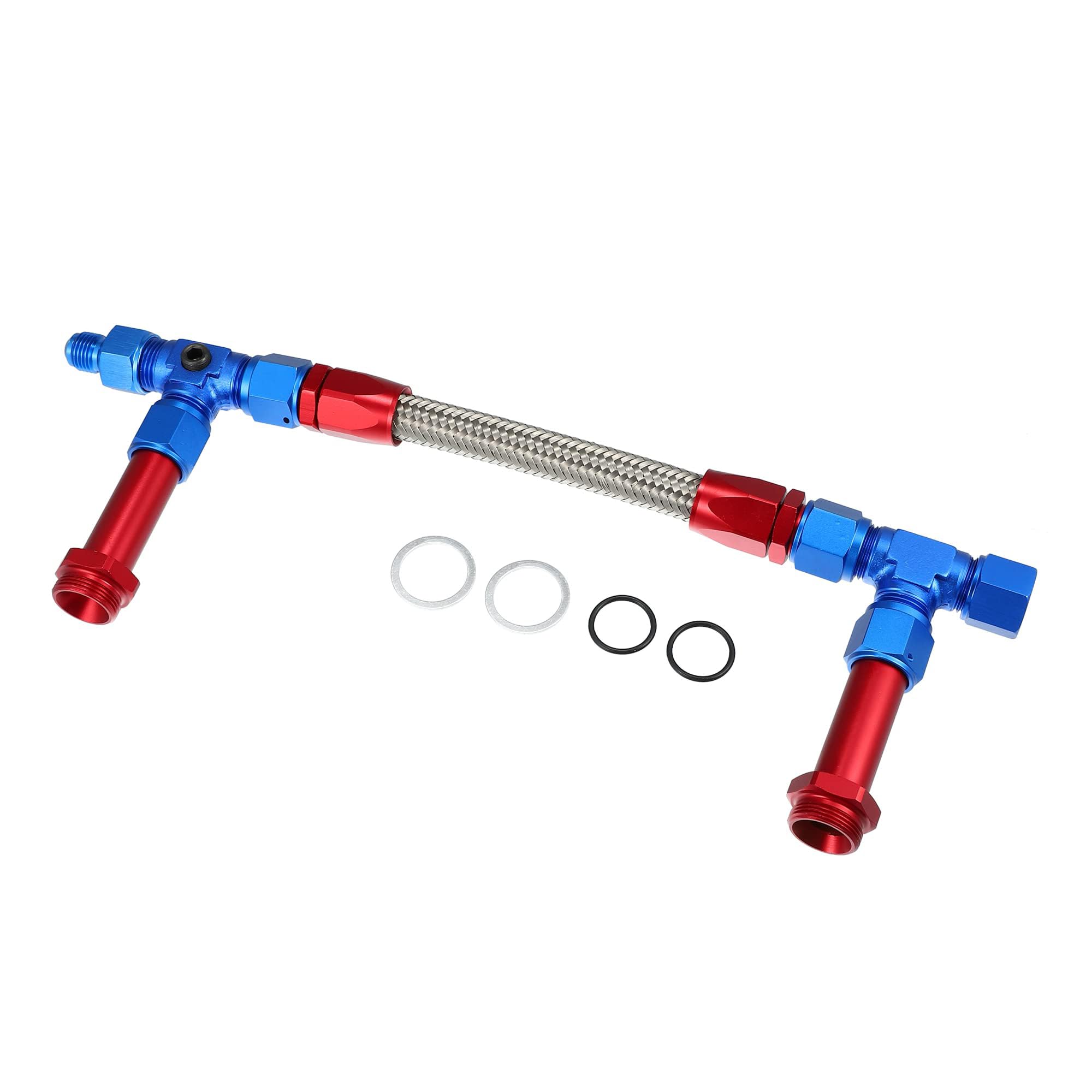 Amazon.com: 1 Set 8AN Dual Feed Fuel Line AN8 Braided Stainless