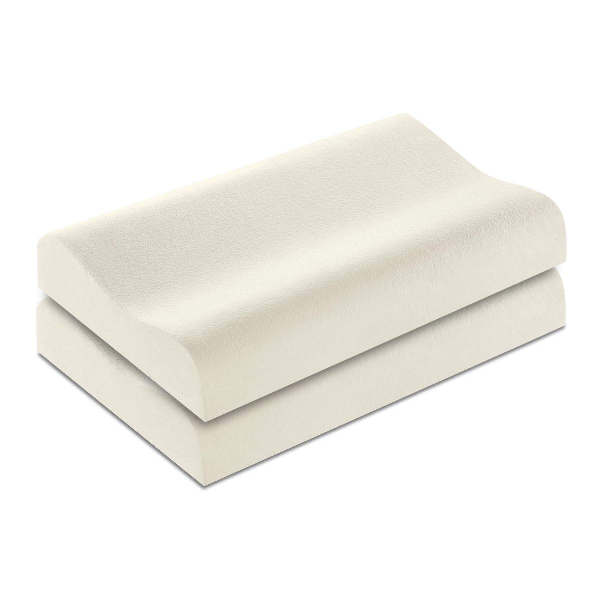 Baldiflex Emporio Coppia Cuscini in Memory Foam Orto Maxi - Modello Ortocervicale - Fodera in Aloe Vera