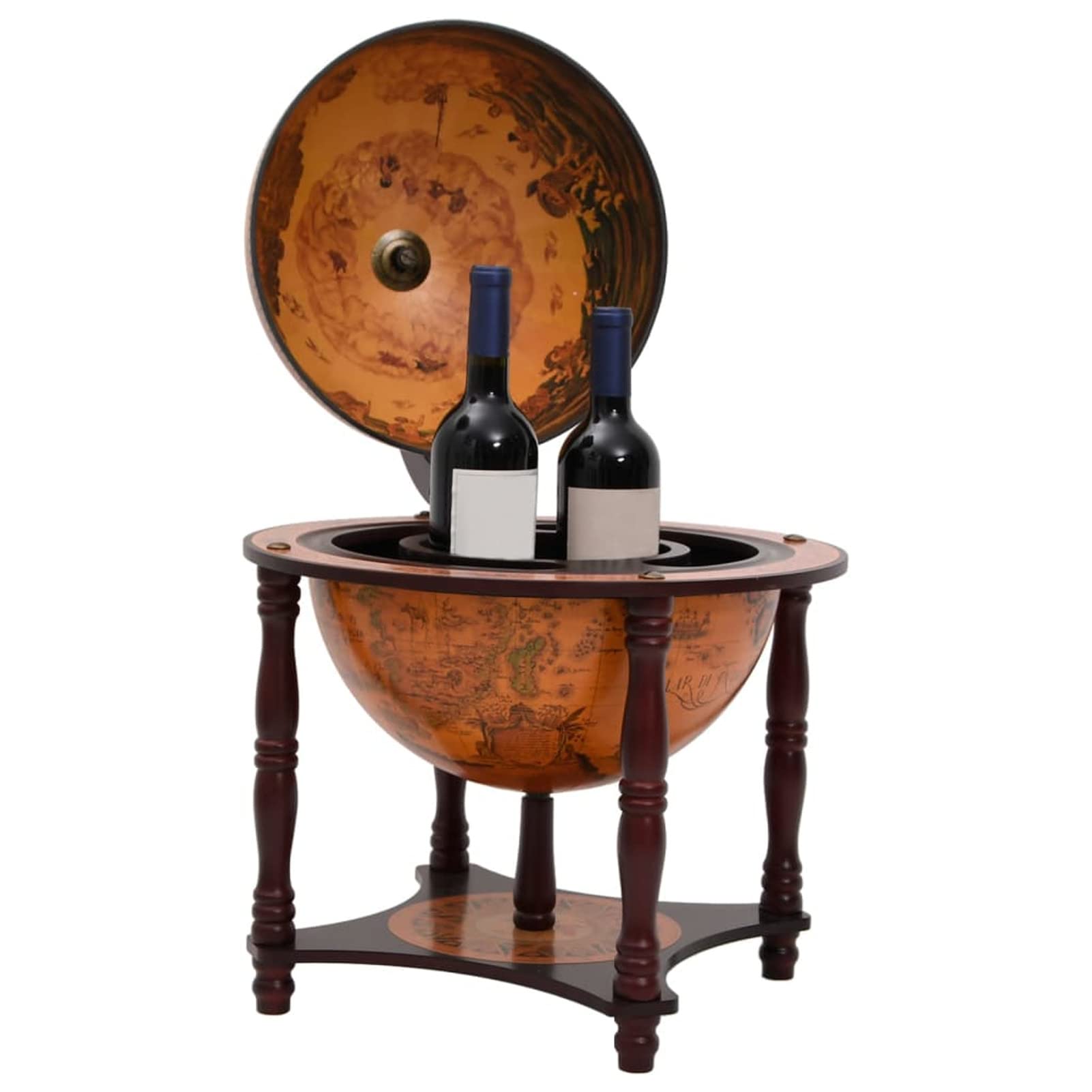ZEYUAN Bar a Globo Portavini Marrone Legno Massello di Eucalipto,Mobili,Armadietti e portaoggetti,Armadietti per Vini e liquori(SPU:343473)