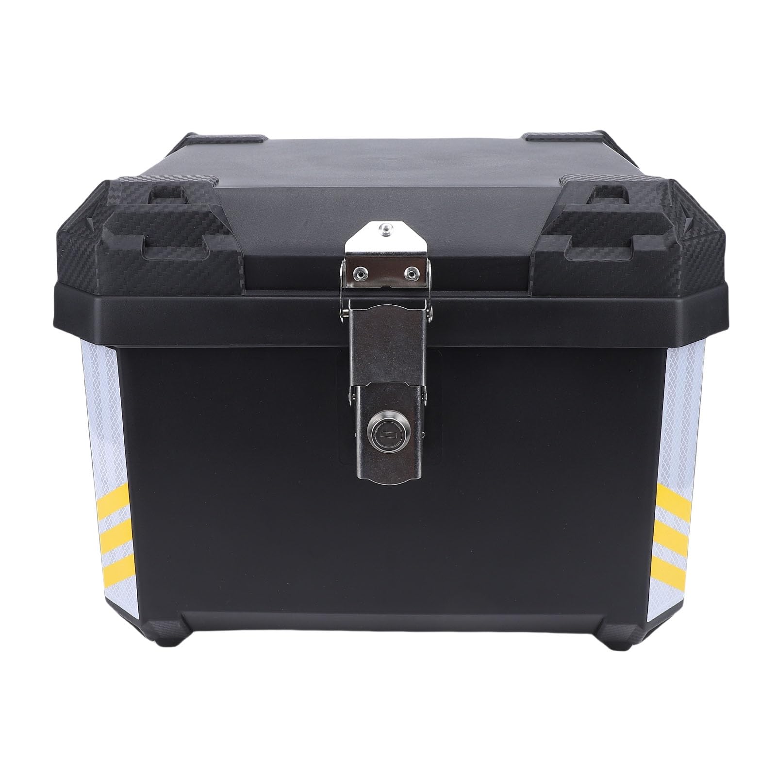 RiToEasysports Kufer Motocyklowy 45L PP Skrzynia Ogonowa Motocykla ze Stali Nierdzewnej z Zamkiem Wyściółka z PU Płyta Bazowa Wodoodporny, Zdejmowany Schowek dla Osób Dojeżdżających do Pracy