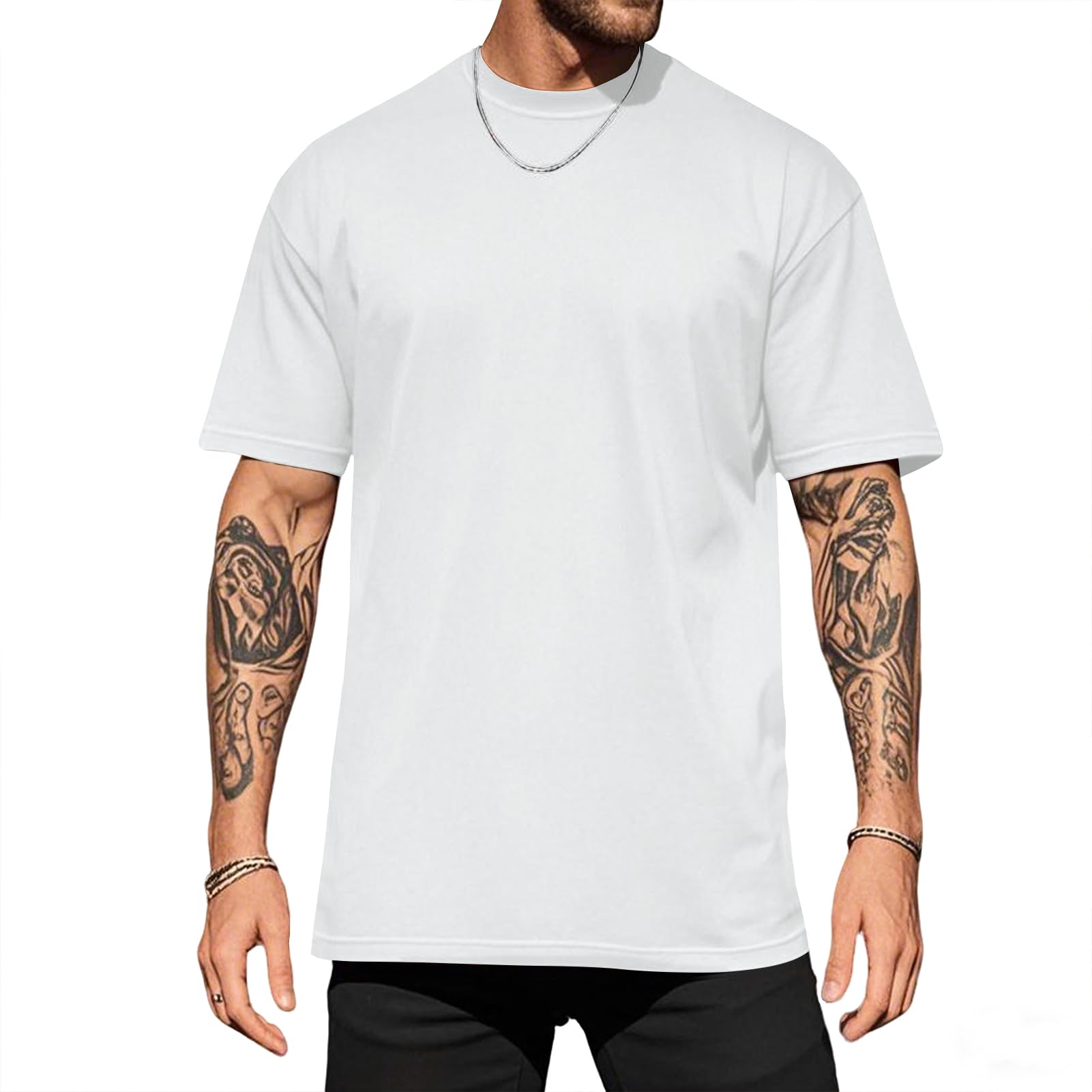 Volemo T-Shirts für Herren Kurzarm Rundhals Basic Sommer Unterhemd Regular Fit S-3XL