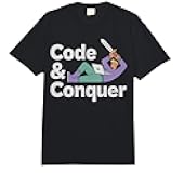 Code & Conquer Retro Gamer Coder Comfort Colors Adult Heavyweight T-Shirt