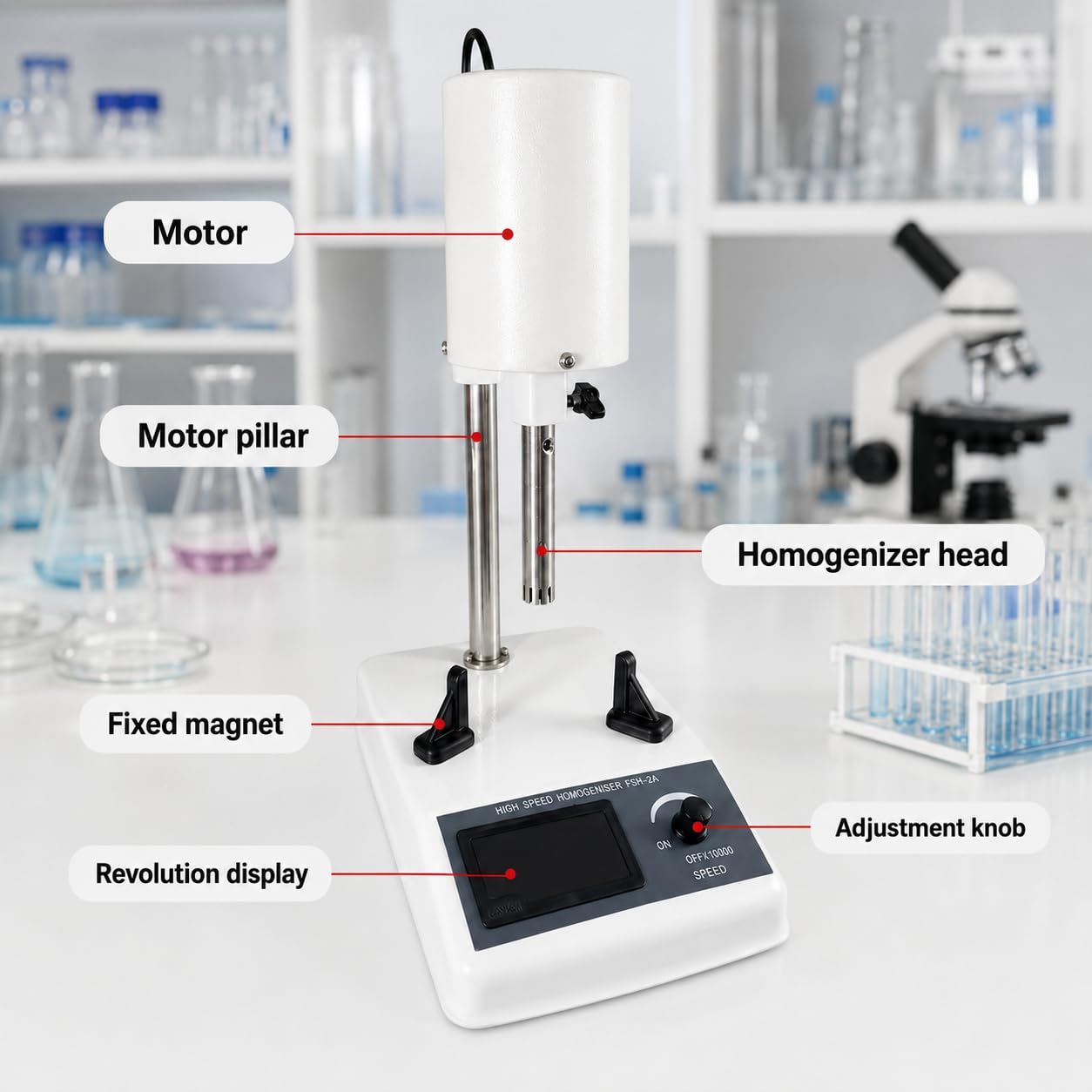 Laboratoryjny homogenizator wysokiej prędkości FSH-2A, cyfrowy wyświetlacz emulgator mikser do emulgowania laboratoryjnego