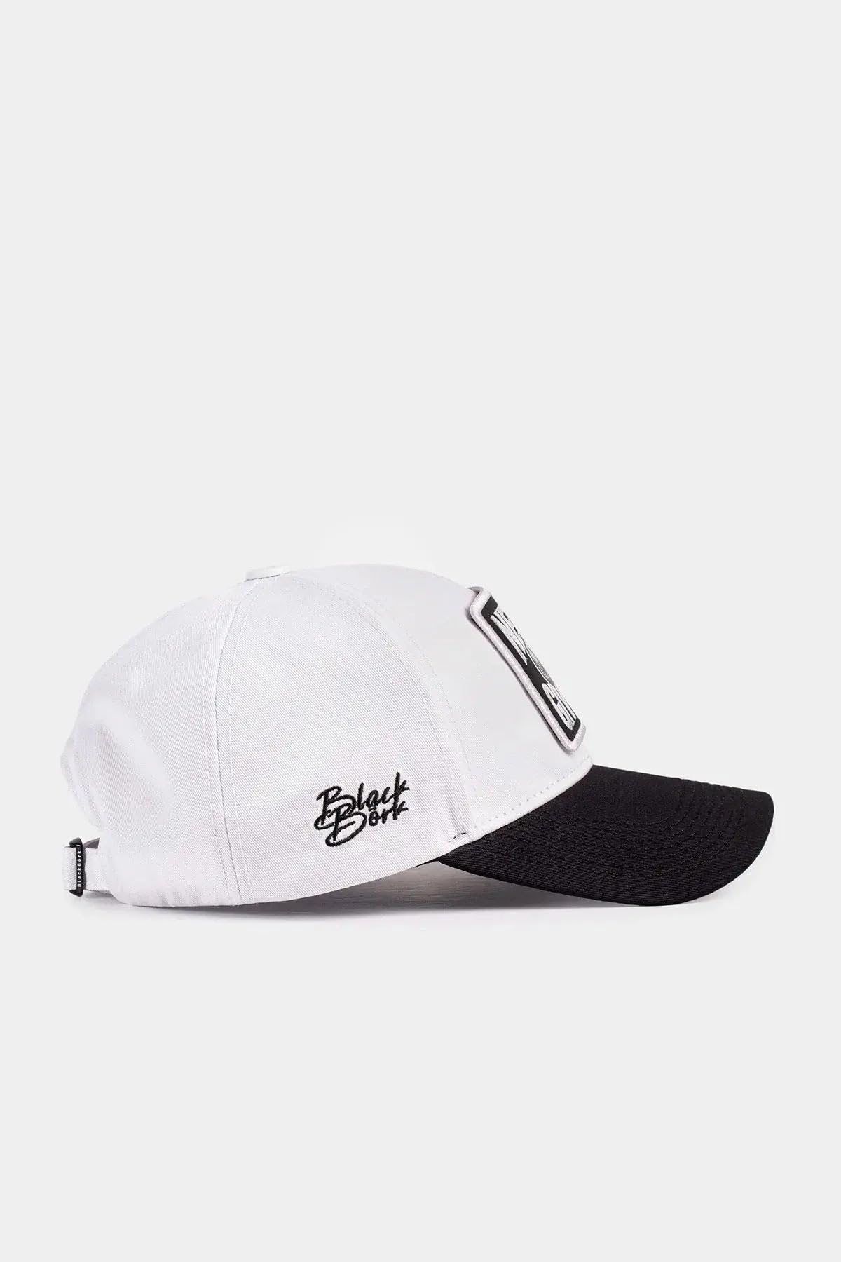 Gorra de Béisbol Premium Seis Paneles Negro - Blanco con Parche Never Give Up