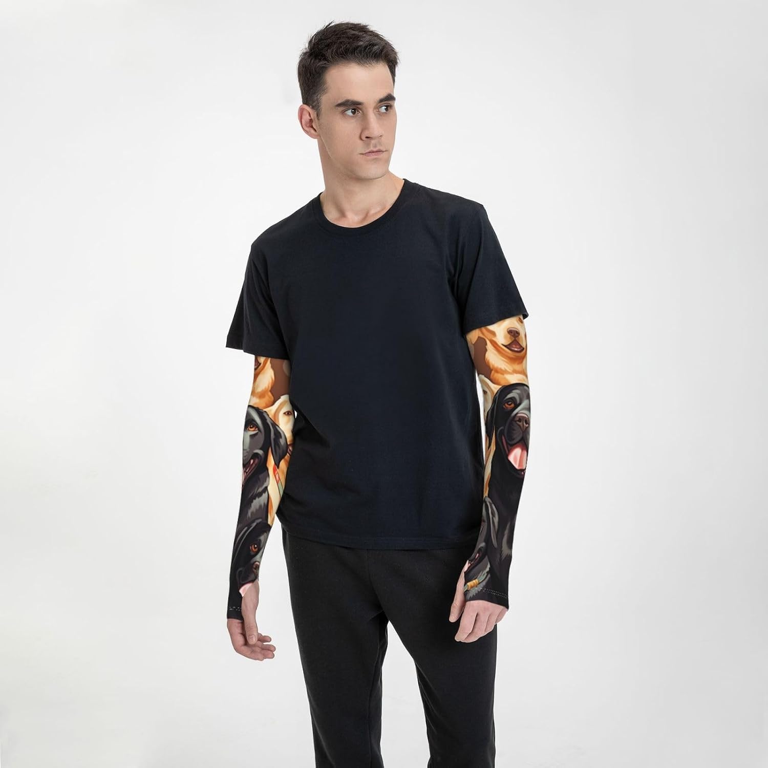 labrador retriever Dogs Arm Sleeve for Men Women UV Protection Cooling Sun Sleeves Compression Tattoo Sleeve Cover