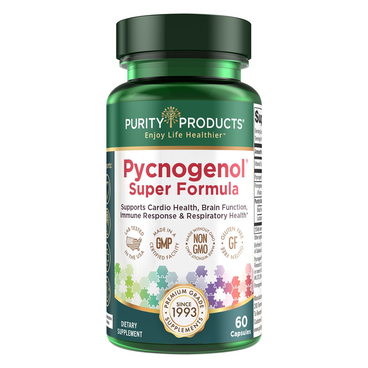 Pycnogenol Super Formula Activated Pycnogenol Pomegranate P40p- 60 Capsules