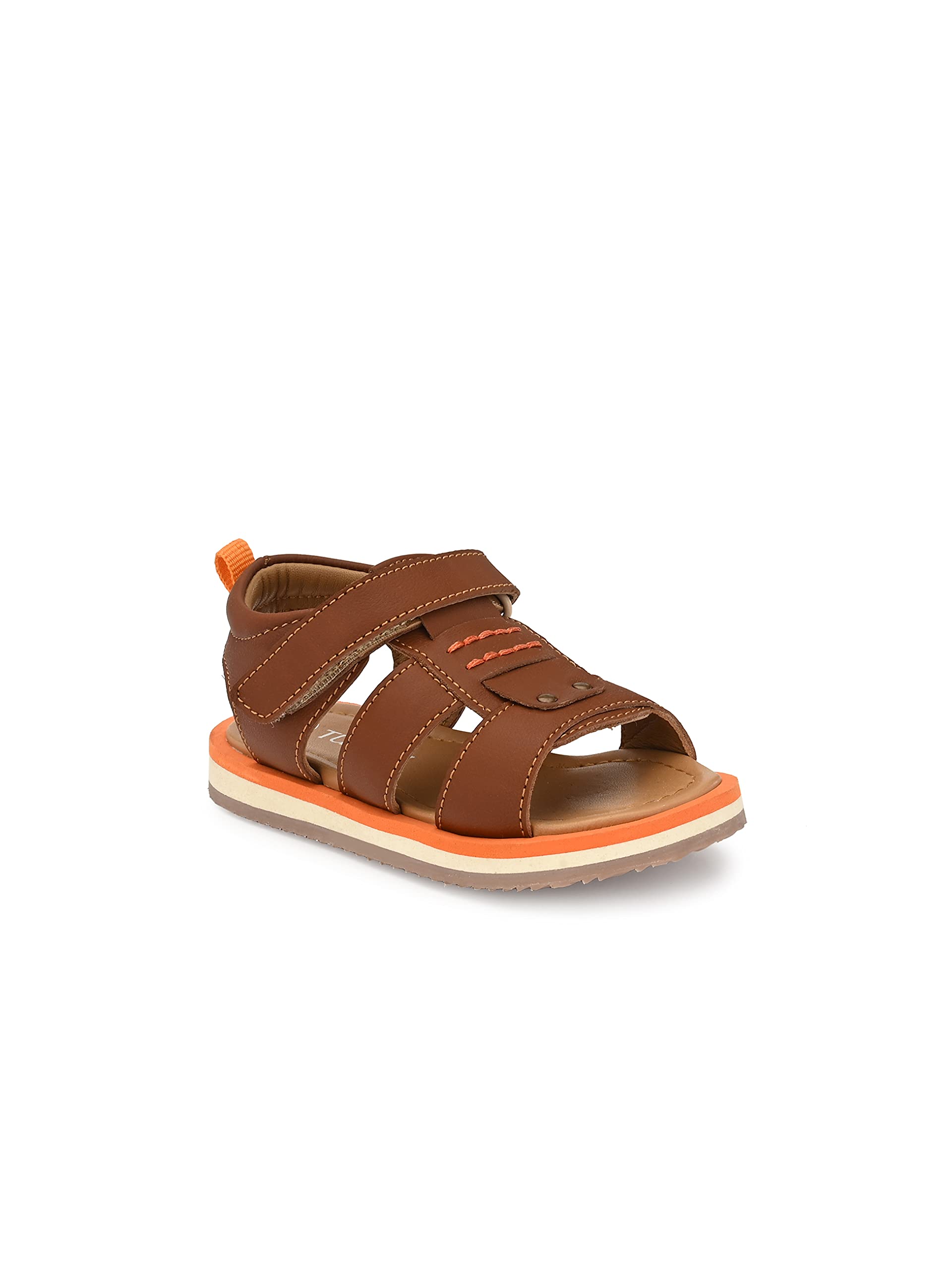 Kid's Casual Genuine Leather Floater Sandals for Boys(678Brown)