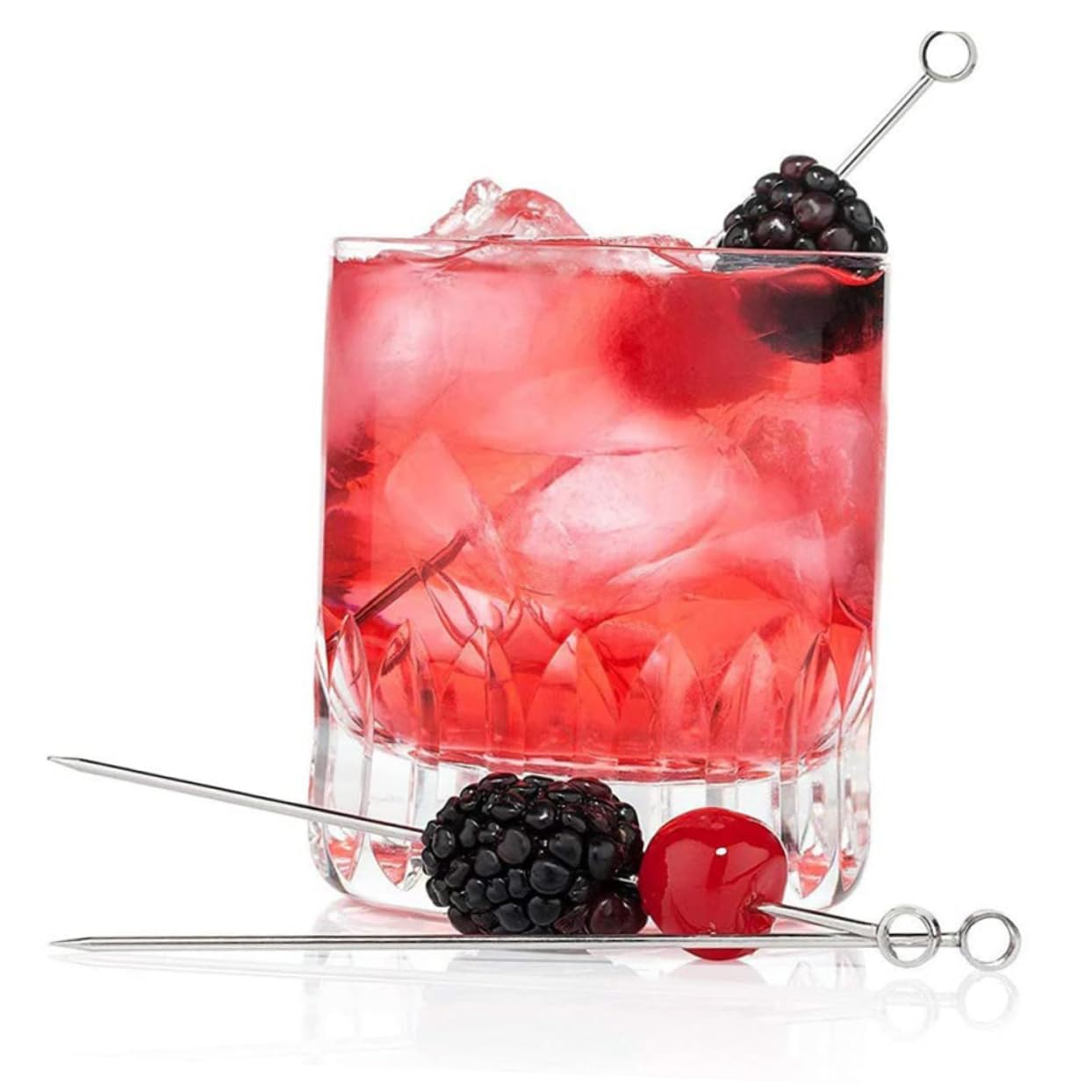 Mobestech 3 Set di Decorazione del Cocktail Acciaio Riutilizzabile Bevanda Bere Cocktail di Spiedini Contorno Portatile Margherita Ghiacciato Agitazione Inossidabile 20 Pezzi*3