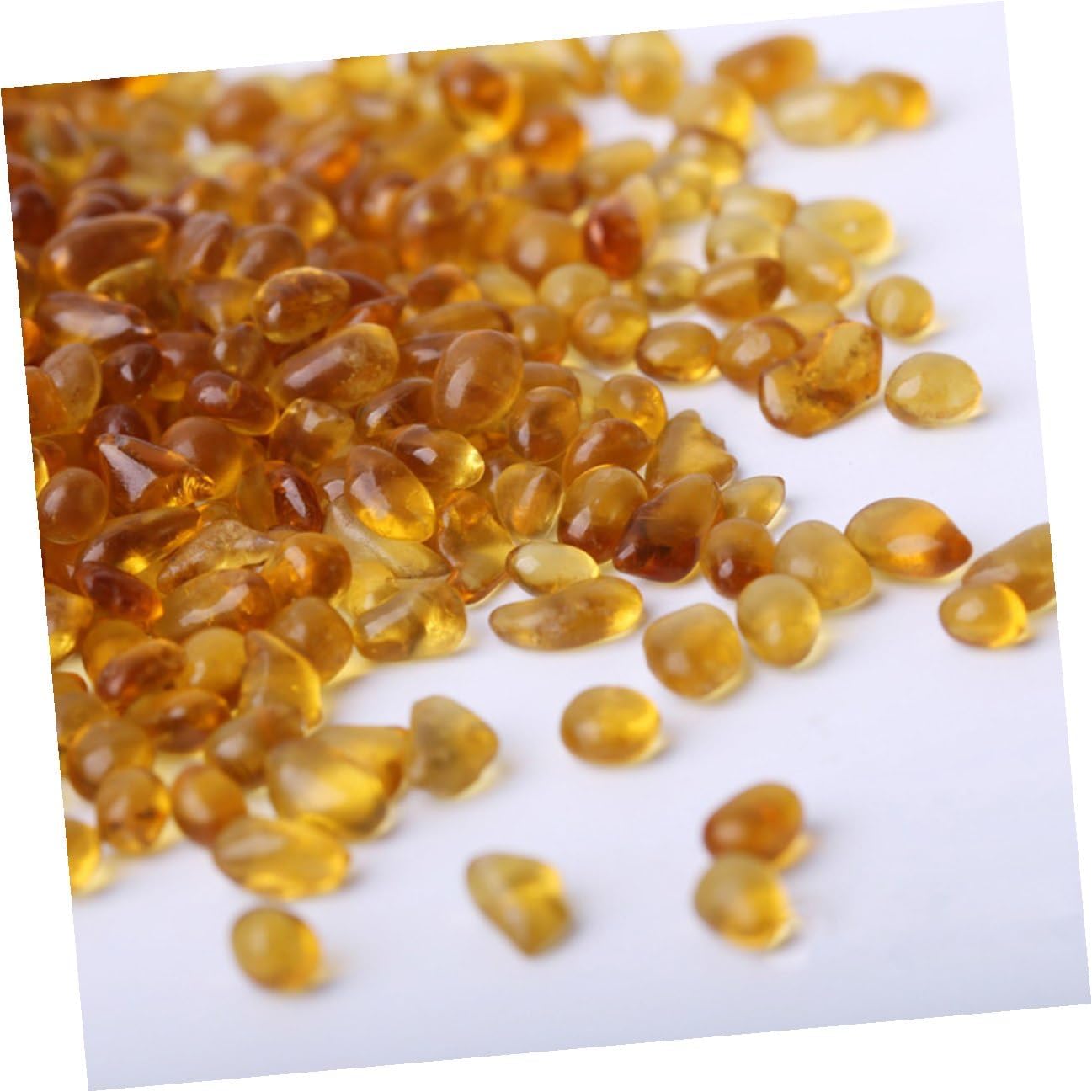 Cabilock 2 Sets Aquarium Gravel Fish Tank Stones Colored Decorative Pebbles Natural Non-Fading Red and Amber Bulk Substrate for Fish Tank Landscaping and Aquarium Decor