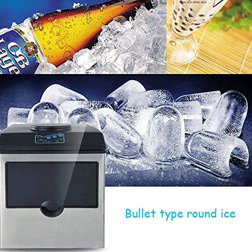 BEAGHTY Eiswürfelbereiter 25 kg Kommerzielle kleine multifunktionale Eiswürfelmaschine, tragbare Edelstahl-Eismaschine… – Bild 7