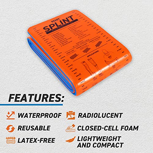 Ready First Aid - Aile de mousse (4.25"x36), noyau en aluminium, léger, radiolucide, imperméable, aileron de fracture réutilisable pour soutenir les membres fracturés, blessés dans la randonnée, camping, aventure (3-Pack)