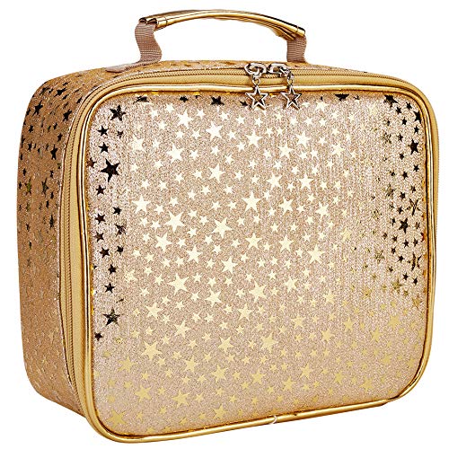 Insulated Lunch Bag for Girls Women Kids, Reusable Sequin Lunch Box for Girls