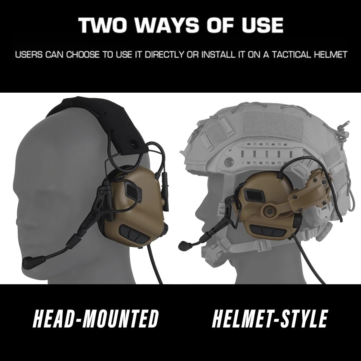 Tactical Airsoft Helmet Set with Noise-Canceling Headset, Flashlight, Goggles & Metal NVG Bracket for Paintball Shooting
