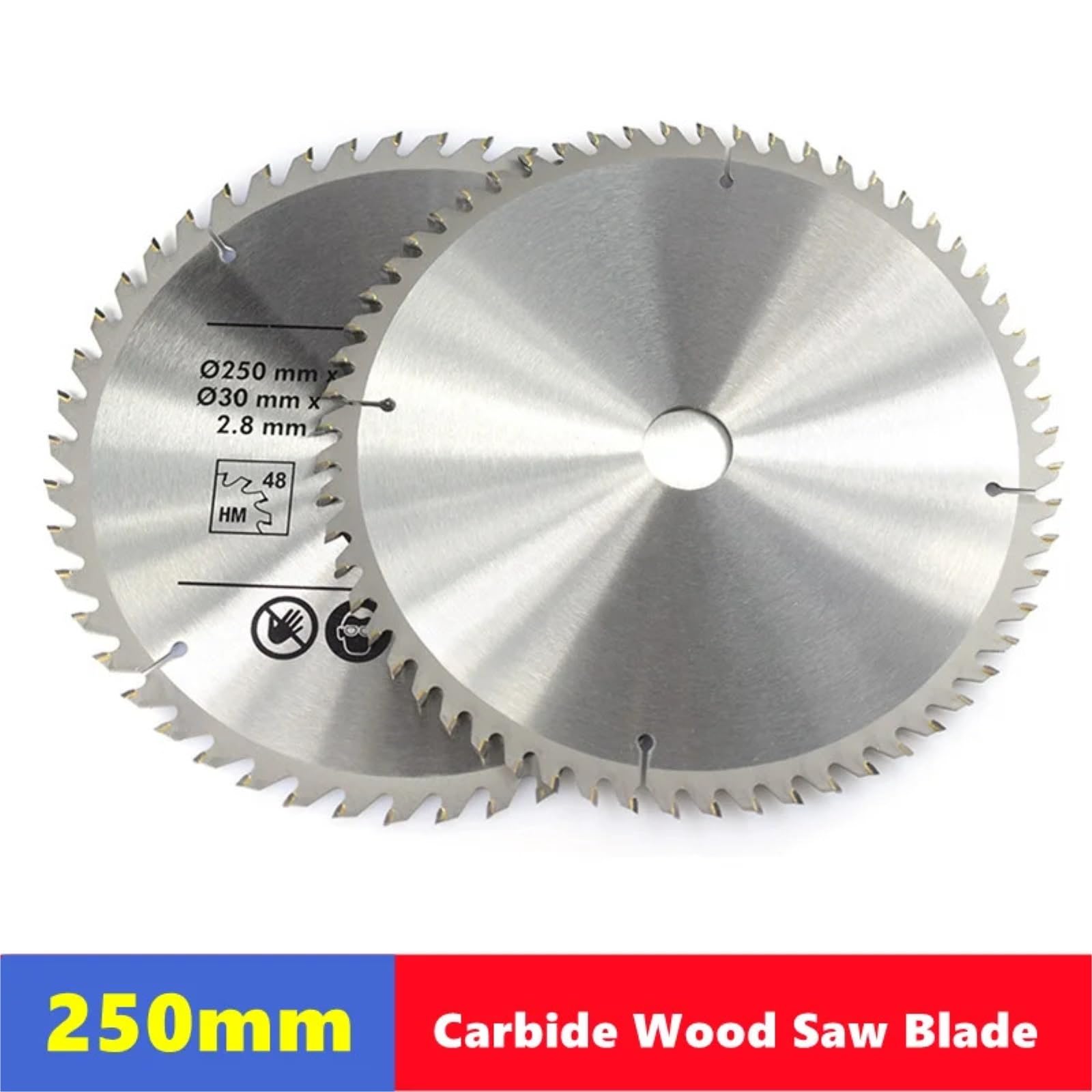 Brzeszczot do cięcia metalu 1PC brzeszczot do drewna z węglików spiekanych 250mm x 40T/48T/60T/80T przysłona 30mm TCT tarcza obróbki piły tarczowej ze stopu twardego(2pcs 250mmx48T 60T)
