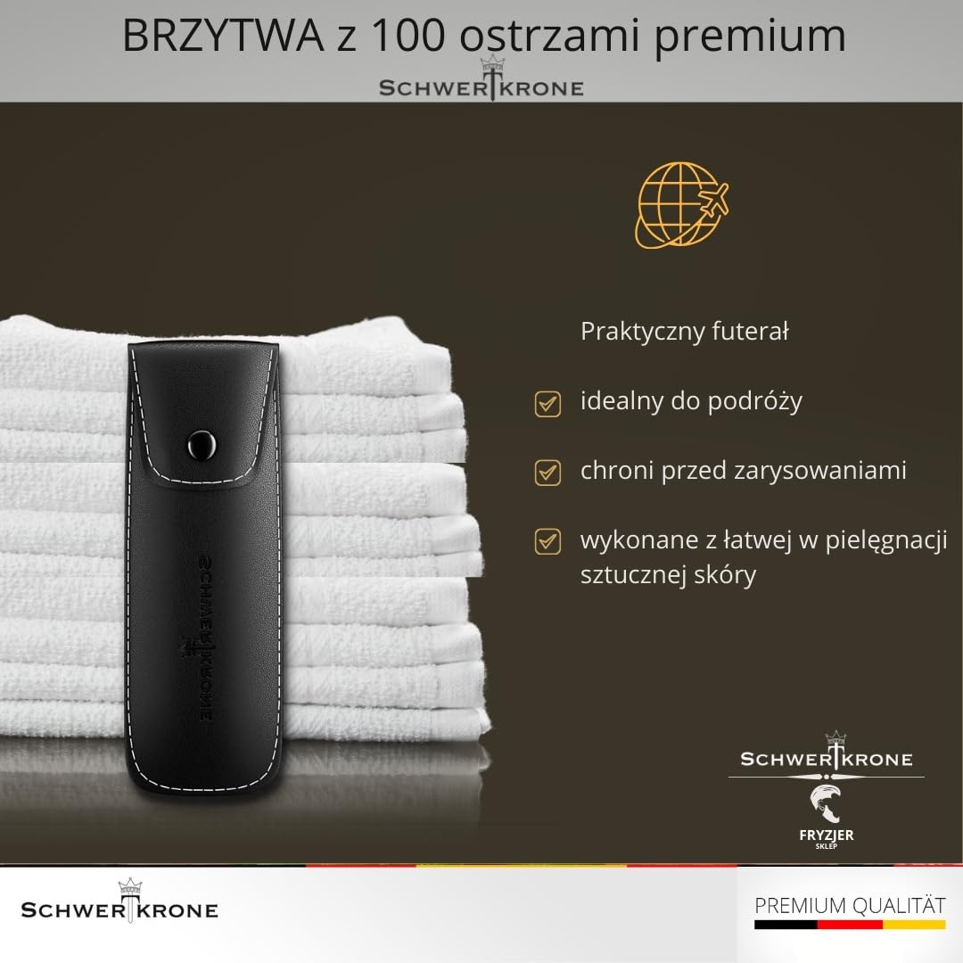 Schwertkrone maszynka do golenia ze stali nierdzewnej ze 100 ostrzami premium i etui