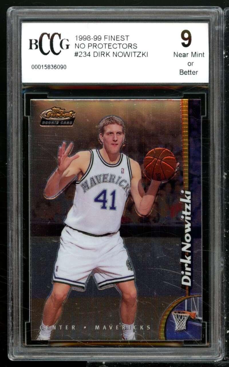 Dirk Nowitzki Rookie Card 1998-99 Finest No Protectors #234 BGS BCCG 9 - Basketball Slabbed Rookie Cards